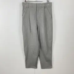 美品 GU ジーユー カットソーハイウエストテーパードパンツ スラックス L 灰