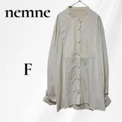 nemne ネンネ 長袖 シアー シャツ ブラウス チェック柄 アイボリー F