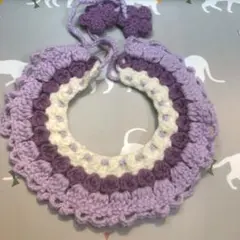 ハンドメイド　手編み　ペットチョーカー　花