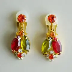 【JULIANA ／ジュリアナ】ヴィンテージ　揺れる　カラフル　イヤリング
