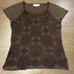 FRANCO FERRARO ブラウン 半袖ニットサイズ3