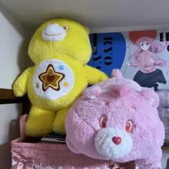 ケアベア　ぬいぐるみ　寝そべりBIGぬいぐるみ　きらきらBIGぬいぐるみ