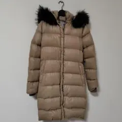 極美品✨　デュベティカ　ダウンコート　 フード❤︎ファー ブラウン&ピンク S M 華やぎのリュクシーフォックスファー付ダウンコート「D292