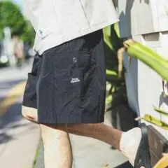 coen 別注 Free Speech ナイロンショートパンツ ブラックのサムネイル