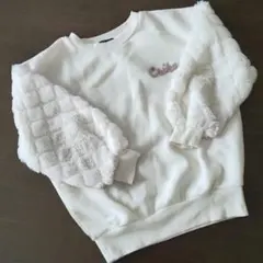 NOTIGE MEET ふわふわ袖トレーナー アイボリー 120サイズ