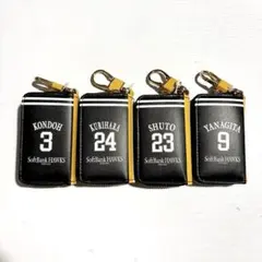 岡ソフトバンクホークス　キーリング付きコインケース　4種セット