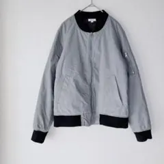 GRACIAS グラシアス ジャケット ブルゾン M コットン グレー リブ