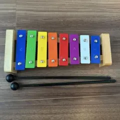 木製 8音 鉄琴 知育玩具 カラフル