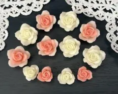 樹脂粘土★薔薇パーツセット★ピンク　アイボリー