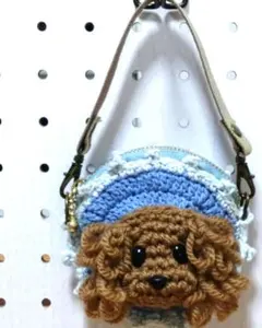 トイプードル あみぐるみ ミニポーチ バッグチャーム