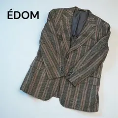 ÉDOM テーラードジャケット 長袖 ストライプ ヴィンテージ風 ウール
