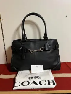 COACH ブラックレザー ショルダーバッグ