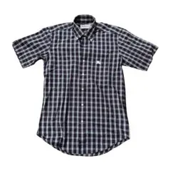 Burberrys 半袖シャツ チェック柄 ロゴ刺繍 L相当