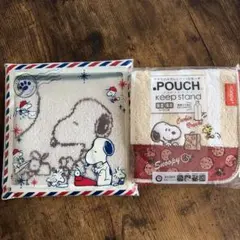 スヌーピー　タオルポーチ　タオルハンカチ　セット