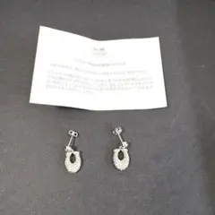 COACH フープ型 ピアス ストーン付き クリスタル シルバー