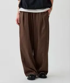 WETTEMPT ツータックイージーストライプスラックス　ブラウン　Sのサムネイル