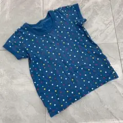 Tシャツ 半袖 スター柄 青 マルチカラー 110cm 可愛い