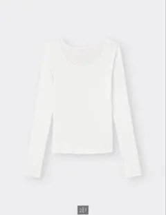 2個セット！1個でも購入可！ストレッチリブUネックT