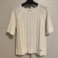 【DKNY JEANS 】コットン100%ケーブルニット　シンプルサマーニットのサムネイル