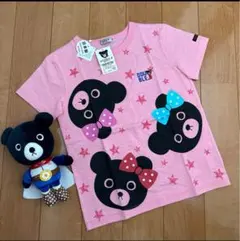 【新品タグ付】ミキハウス DOUBLE.Bダブルビー ピンクTシャツ 130cm
