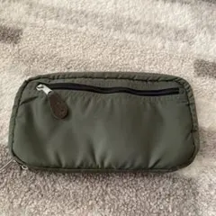 AVIREX オリーブグリーン ポーチ ダブルファスナー