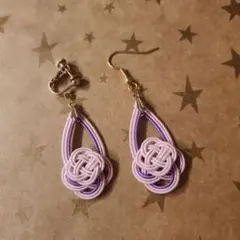 水引イヤリング・ピアス【あわじ結び/薄ピンク】