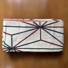 半幅帯　白地　麻の葉