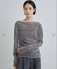 新品MIESROHE ミースロエ ワンショルドレープフロッキーチュールTOPS