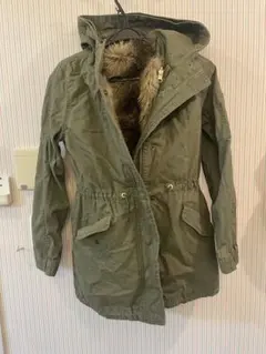 GAP Kids オリーブグリーン ファー付きコート