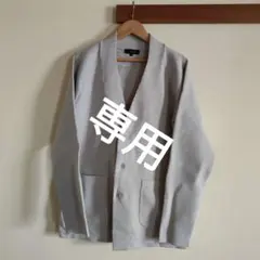 TAKAQ グレー ボタン付きカーディガン L