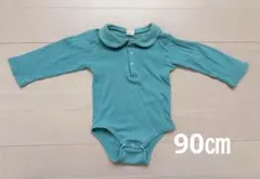 ポロシャツ風長袖ロンパース 90cm