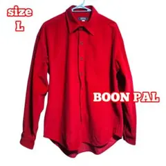 【美品】 BOON PAL レッド コーデュロイ 長袖シャツ L