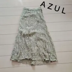 ＡＺＵＬ　アズール　モスグリーン色レース　スカート　発表会　パーティーＳ～Ｍ