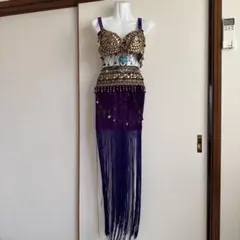 紫のベリーダンスセットアップ　トライバル