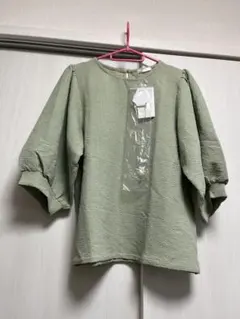 新品 COLZA ボリューム袖ブラウス ミント L