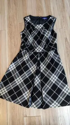 バーバリーブルーレーベル ワンピース ノバチェック 　プリーツ　38
