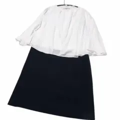 【自由区】jiyuku シフォン ブラウス 切り替え ひざ丈ワンピース 38のサムネイル