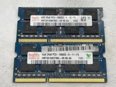 8GB ノートPCメモリ 2Rx8 PC3-10600S 4GB x2枚