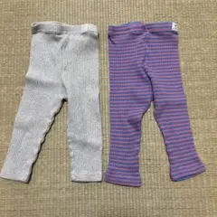 ベビー レギンス　80 2枚セット　ボーダーレギンス