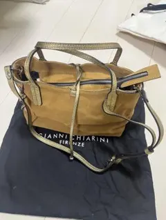 GIANNI CHIARINI スエード ショルダーバッグ