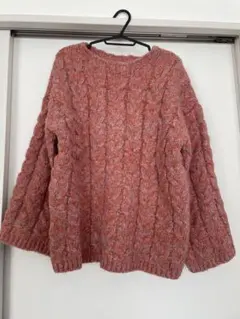 DISCOAT ケーブル編み袖フレアプルオーバー