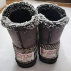 Harris Tweed グレー ムートンブーツ
