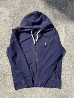 ポロ・ラルフ・ローレン ネイビー フルジップパーカー　リバースウィーブ型