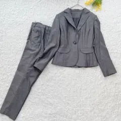 洋服の青山アンカーウーマン　パンツスーツセットアップS M グレー　フォーマル