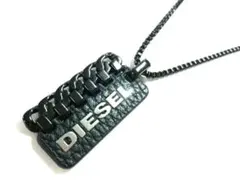 DIESEL ネックレス ロゴプレート ブラック
