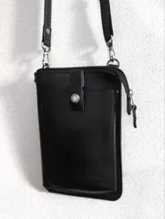 DOUBLES ブラックレザー (本革) ショルダーバッグのサムネイル
