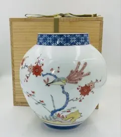 ♥値下げ！小畑仁　柿右衛門様式　特大　花瓶　共箱付き　有田焼　伊万里　骨董　古玩 ♥小畑仁 柿右衛門様式 特大 花瓶 共箱付き 有田焼 伊万里 骨董 古玩