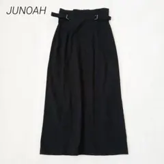 ジュノア　ロングタイトスカート　黒　大きいサイズ　XL ウエスト後ろゴム　ベルトのサムネイル