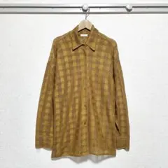 ローリーズファーム シャツ メッシュ 千鳥柄 レース オーバーサイズ ゆったり