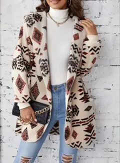 ネイティブ柄　前開きジャケット
